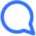 Blue chat bubble with white background